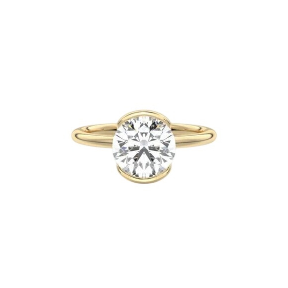 1-Carat Moissanite Solitaire Ring in 14K Gold‎ over silver Size 7